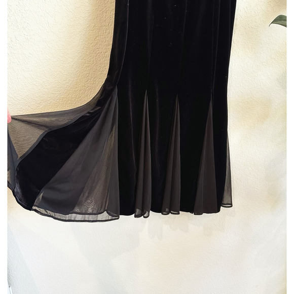 VTG MSK Evening Maxi Velvet Skirt 10 Flared Stretch Whimsygoth Romantic Witchy - Picture 2 of 6